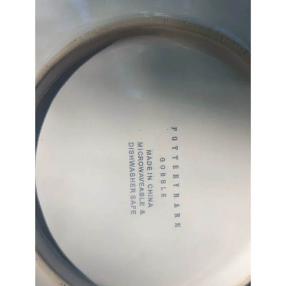 Pottery Barn Gobble Turkey Salad Dessert Plates 3 PC Thanksgiving Fall Harvest